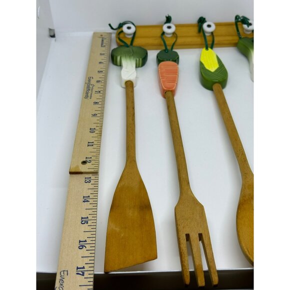 VTG Wooden Kitchen Utensil Set with Vegetable Handles – 4-Piece, 17" Kitchenware - Picture 7 of 7